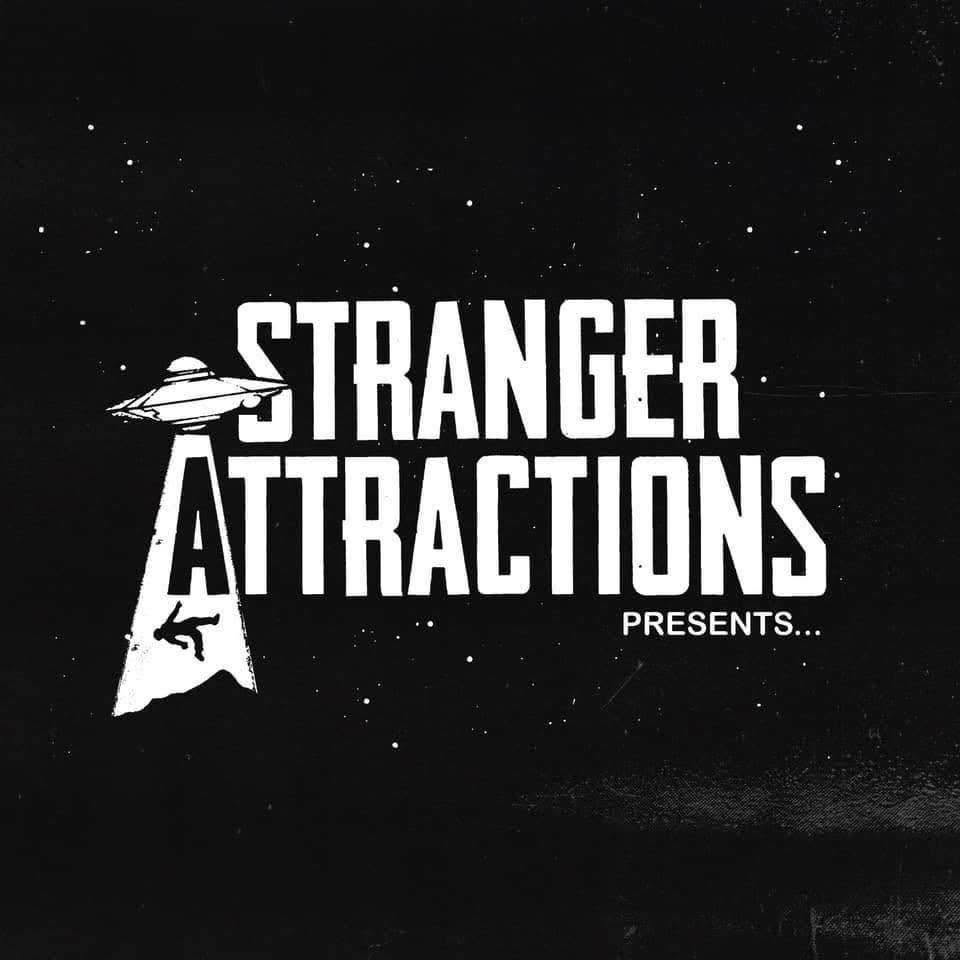 Stranger Attractions Presents — UFO abduction logo